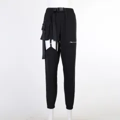 Women's European And America's Cutout Ripped Overalls - Black - View 1