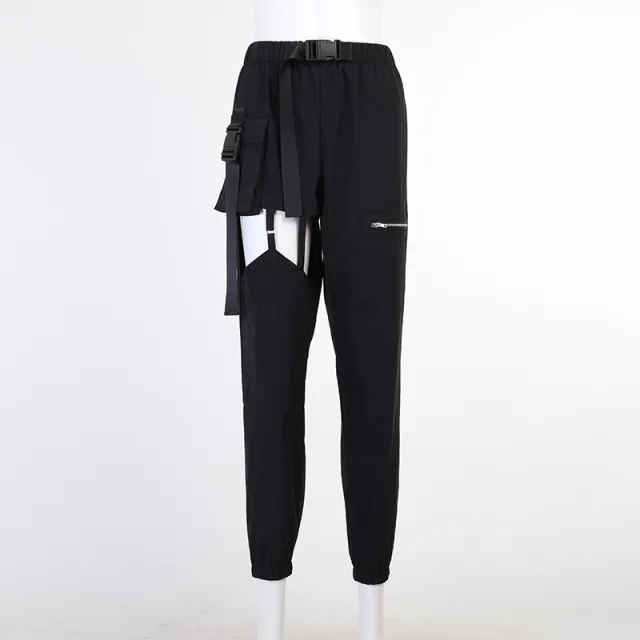 Women's European And America's Cutout Ripped Overalls Black - Shop at LoveMi