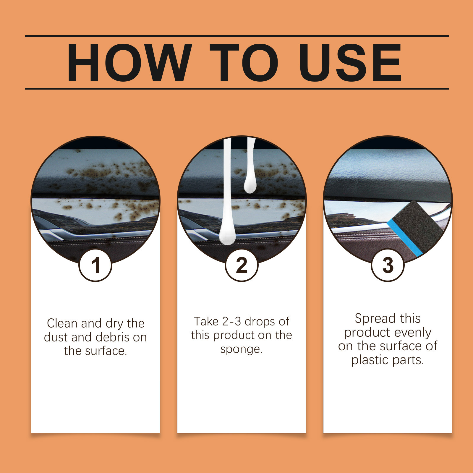 Homonth Automotive Plastic Refurbishing Agent, Interior Accessory Stain Cleaner, Plastic Refurbishing Agent 3