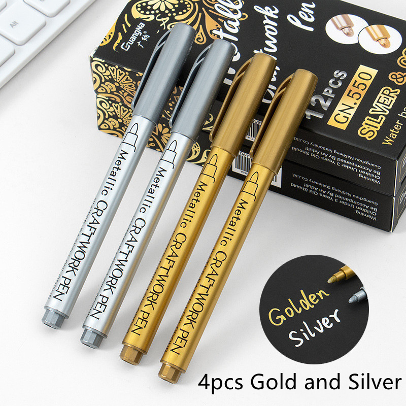 4pcs Gold and Silver