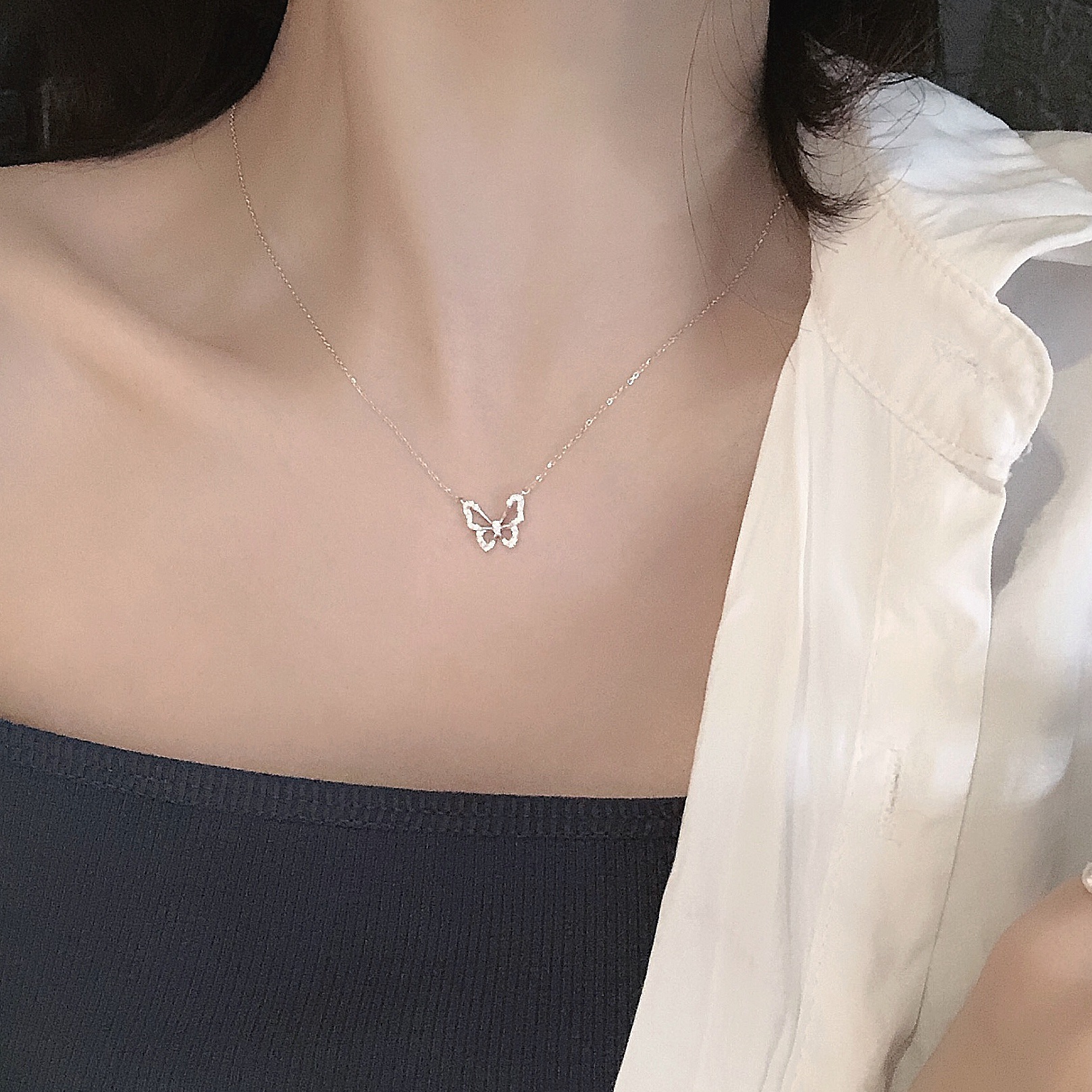 Title 1, S925 Sterling Silver Advanced Butterfly Necklac...