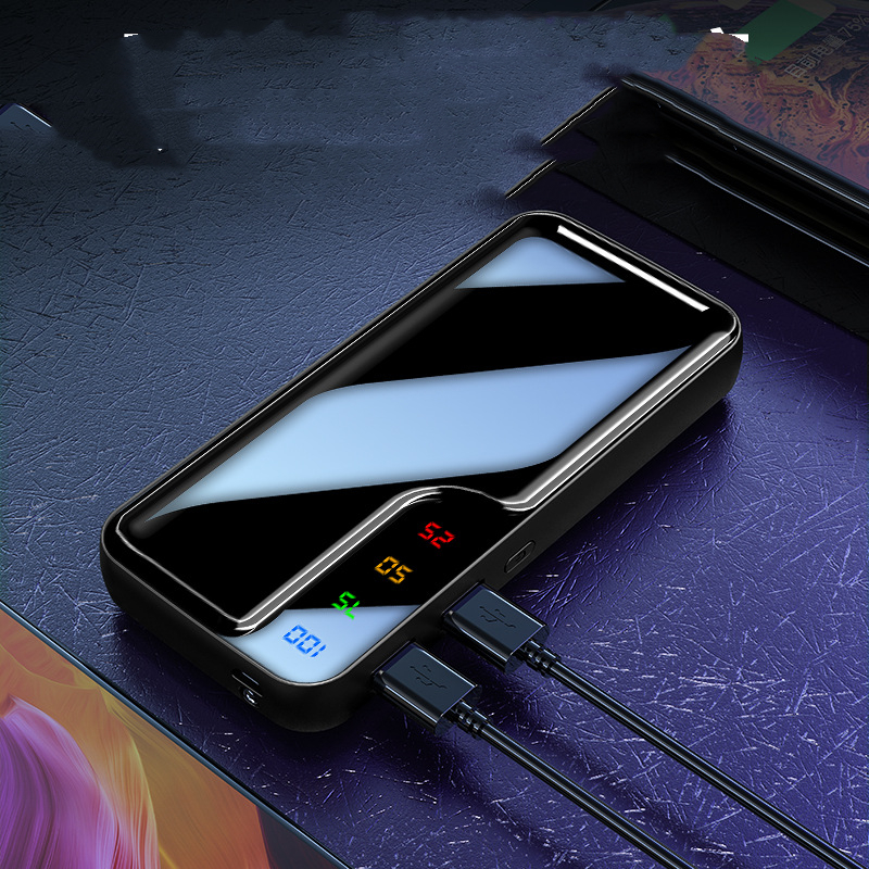 Private Model Leather Texture Mirror Power Bank 5 Sections - Image 2