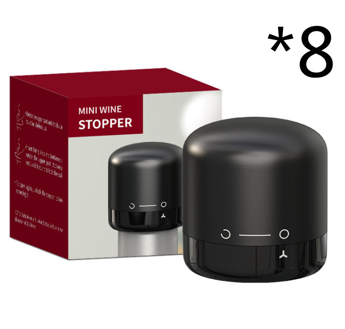 8PC Black wine stopper