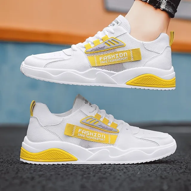 Men's Casual Mesh Breathable Sports Mesh Shoes Yellow - Shop at LoveMi