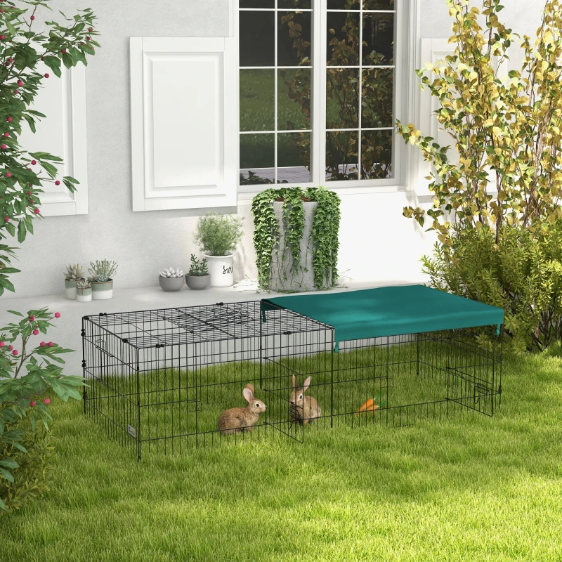 Small Animal Playpen With With Roof For Rabbits, Chicken, Chinchillas For Indoor Outdoor Use, Green