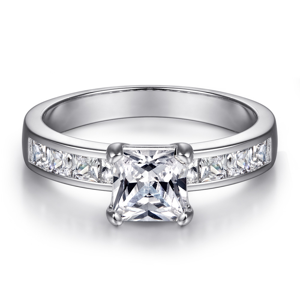 Sterling Silver Ring Female Zircon Simulation Diamond