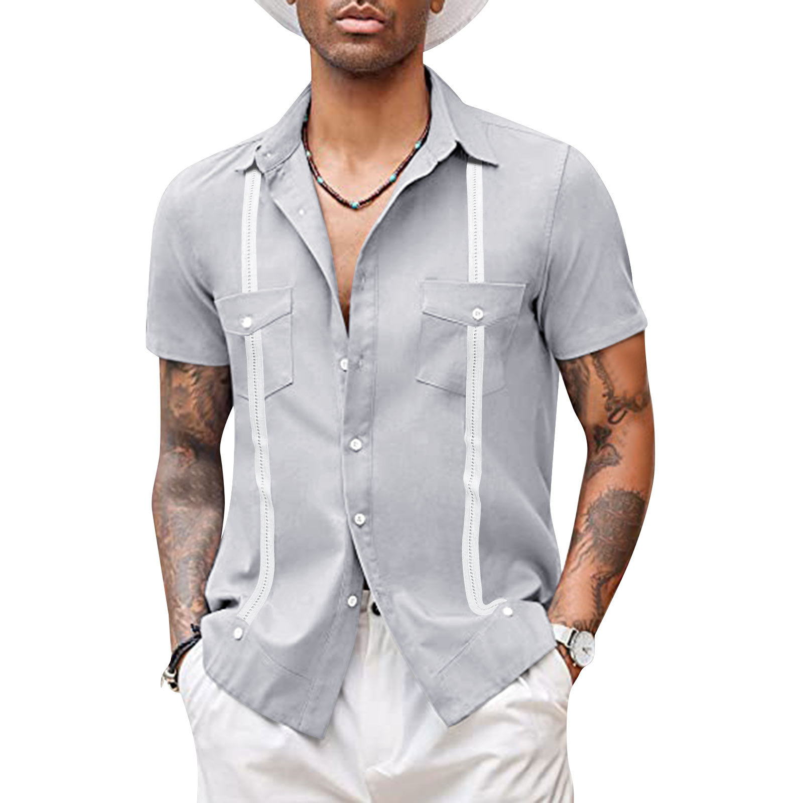 Title 7, Camicia da uomo casual a maniche corte, perfett...