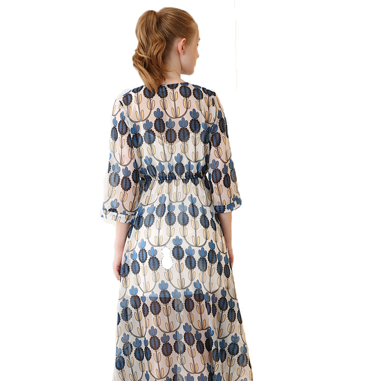 Summer New Style Chiffon Loose Temperament Half Collar Long Fat MM Dress