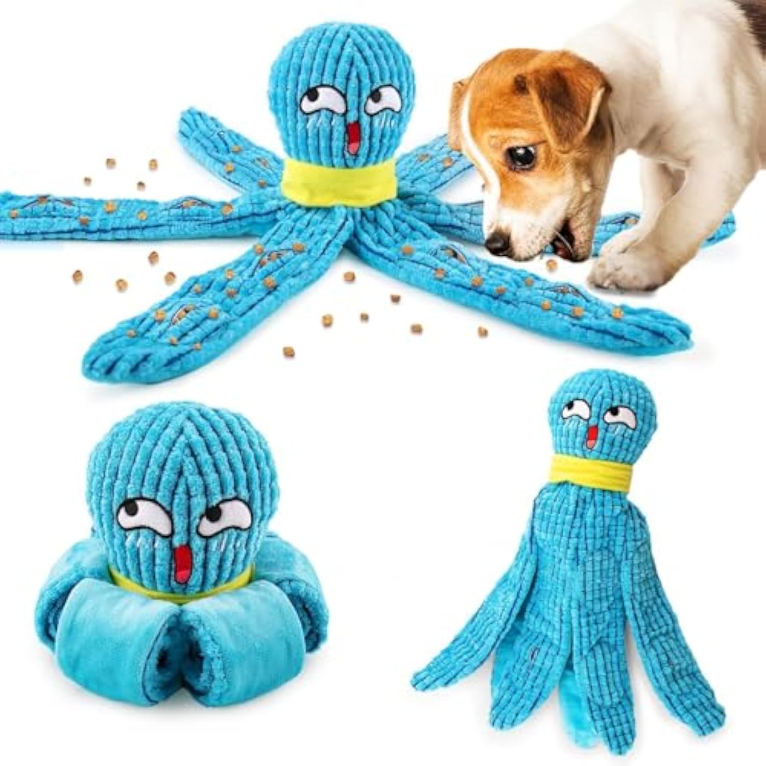 Squeaky Dog Toy,Octopus Sniffing Dog Toys, Plush Interactive Puzzle Dog Toys With Soft Fabric Crinkle For Large, Medium, Small Sized Dog, Relieve S... Blue - Shop at LoveMi