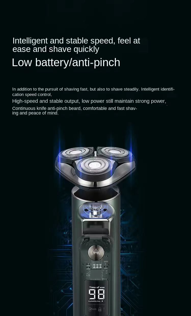 Men's Electric Shaver Triple Head Razor Travel Portable Washable