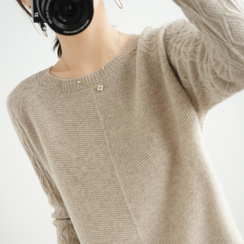 Loose Slimming Wool Knit Bottoming Shirt For Outer Wear