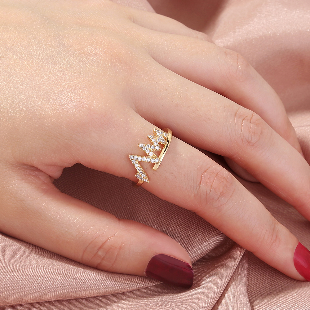 Trend Line Bright Zircon adjustable ring