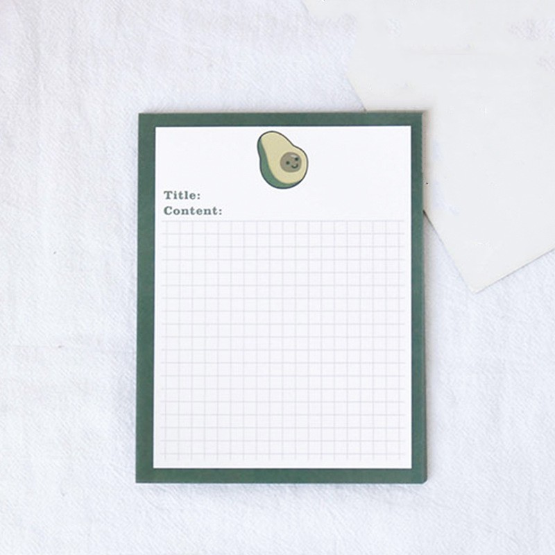 Patting Paper Cute Avocado Bear Sticky Note Book Tear
