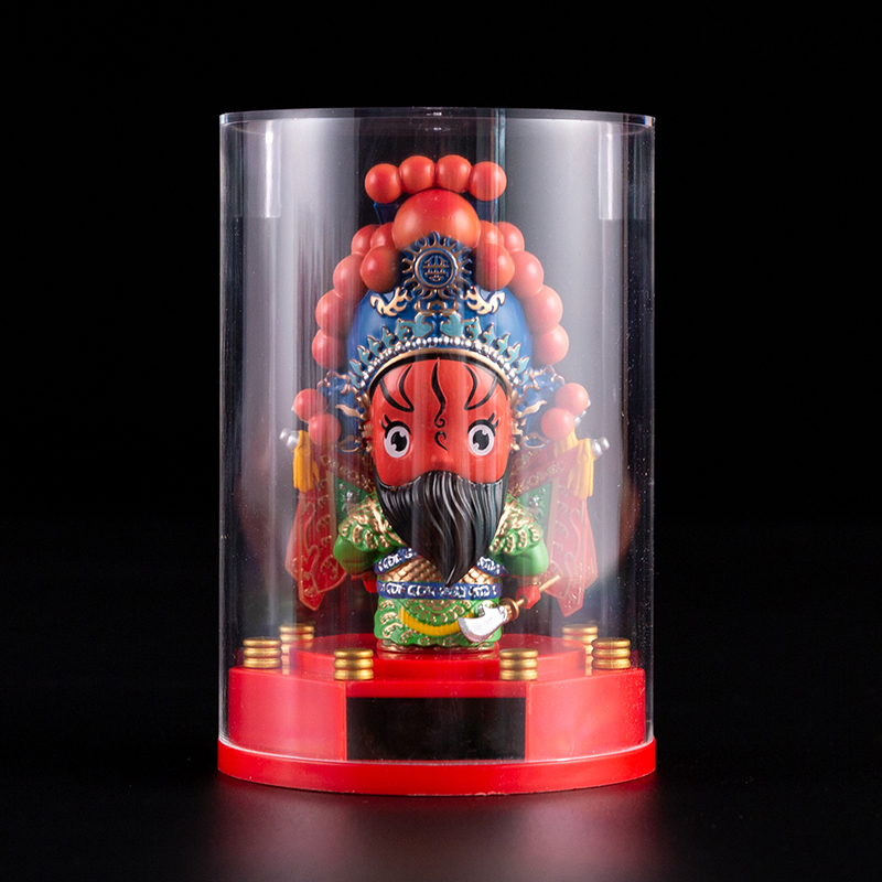Peking Opera Facial Makeup Solar Bobblehead Doll Decoration Ornaments