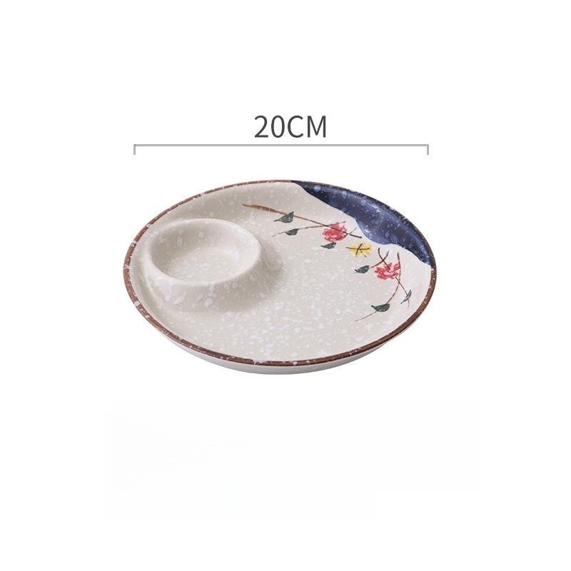 Title 2, Ceramic Dumpling Plate With Vinegar Dish Househ...