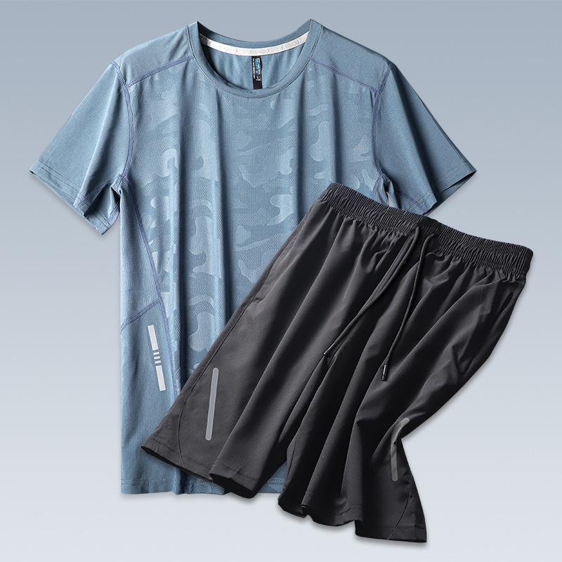 Sports Men's Summer Thin Ice Silk Casual Suit