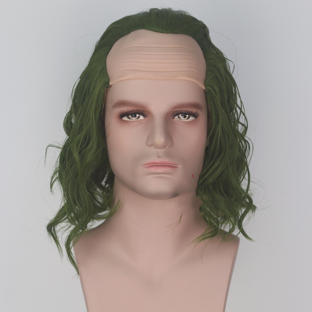 Simulation Scalp Green Short Curly Hair Anime — foto 3