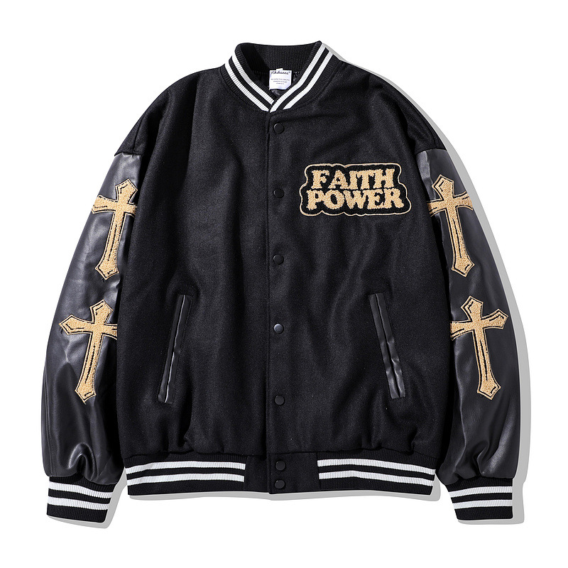 Title 8, Veste de baseball hip-hop brodée, style streetw...