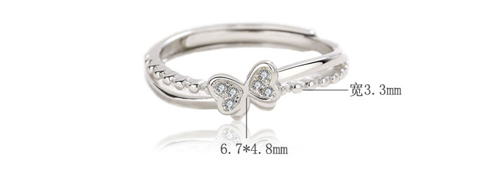 S925 Silver Ring Bow Knot Ring Japanese And Korean Version Of INS Simple Personality Female