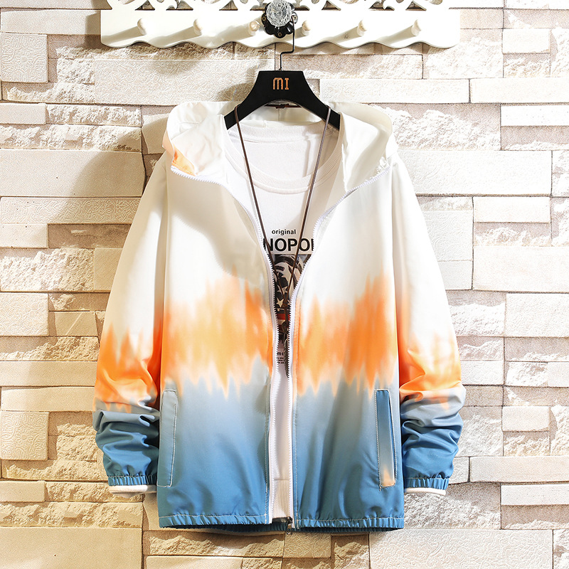 Gradient Couple Student Hooded Long-sleeved Coat Sun Protection Clothing