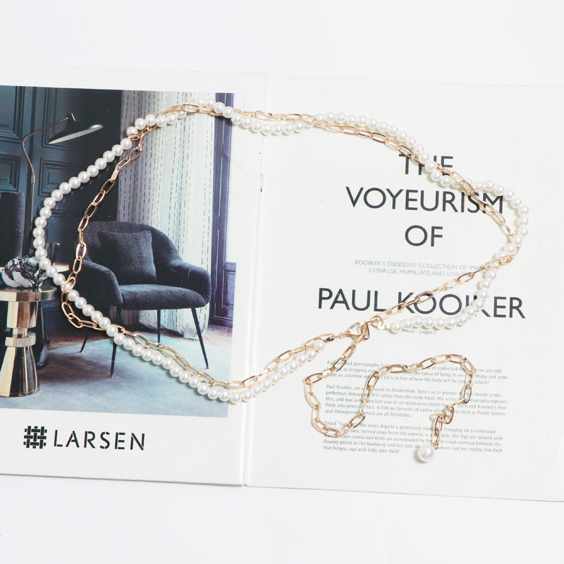 European And American Pearl Rhinestone Multilayer Waist Chain