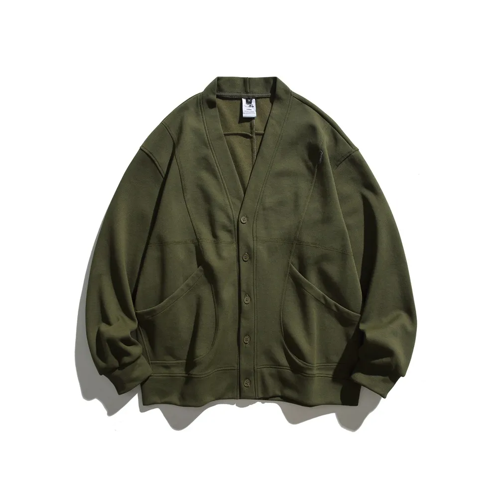 Autumn New Four-color V-neck Cardigan Casual Jacket For Men