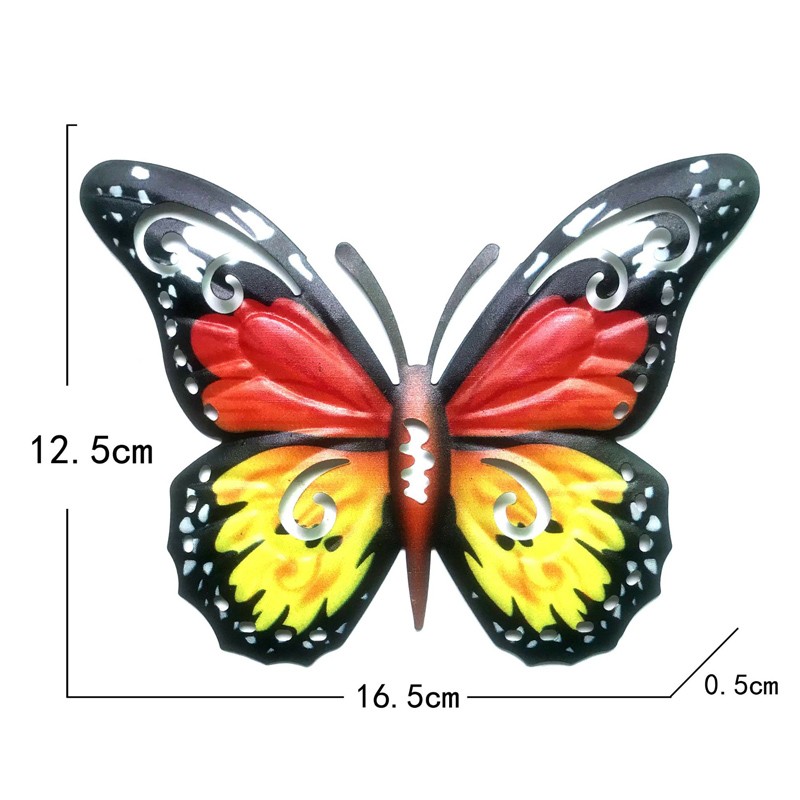 4PCS Large Metal Butterfly Garden Fence Home Wall Art Decoration Ornament