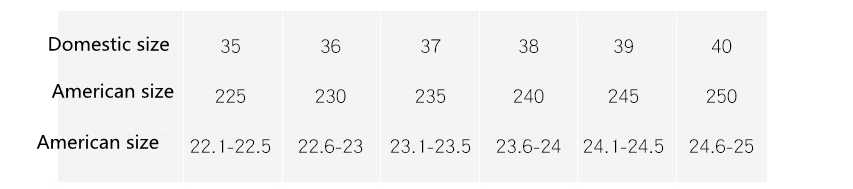 Women's sock ankle boots size chart