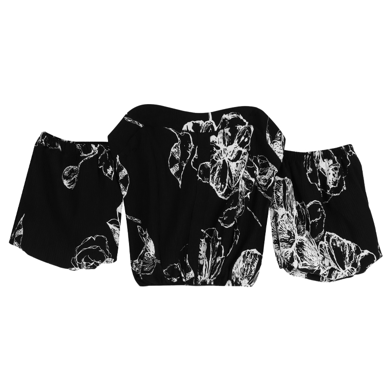 White Temperament Design Small Niche Short Top Black - Shop at LoveMi