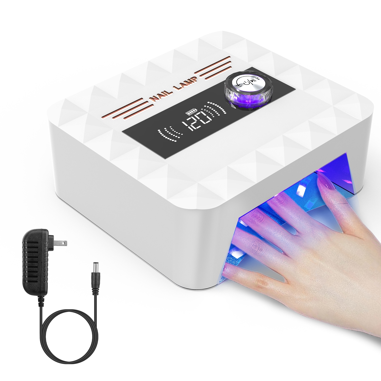 1Pc 120W Cordless UV Nail Lamp Rechargeable Gel Curing Lamp Gel Polish Light Nail Dryer With LED Display 1S To 120S Timer Settings 30 LED Beads For Salon And Home 9