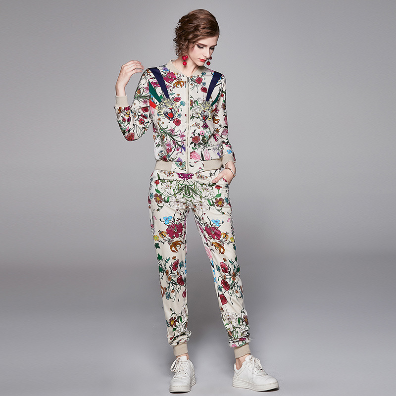 Cardigan Positioning Printing Jacket Coat Pants Suit