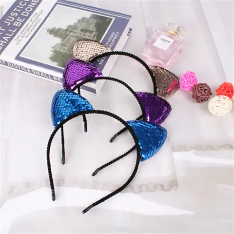 Fashion Hair Accessories Sequined Cat Ear Headband Children's