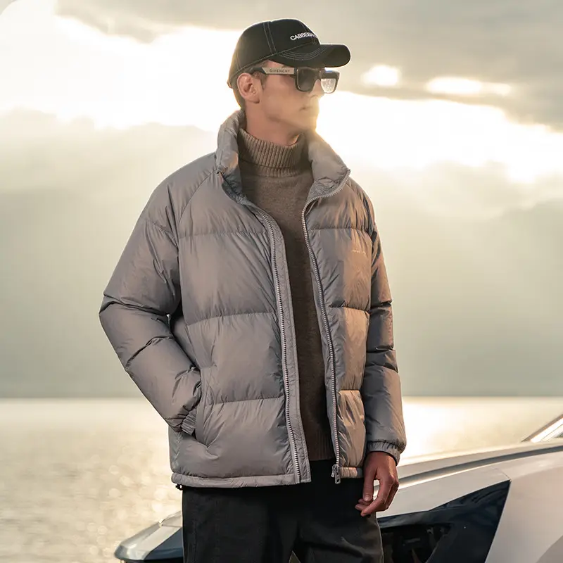 Stand-up Collar Down Jacket Solid Color Coat