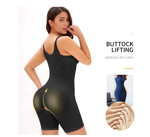 Front Zipper-breasted One-piece Tummy Tuck And Hip Body Shaping Jersey