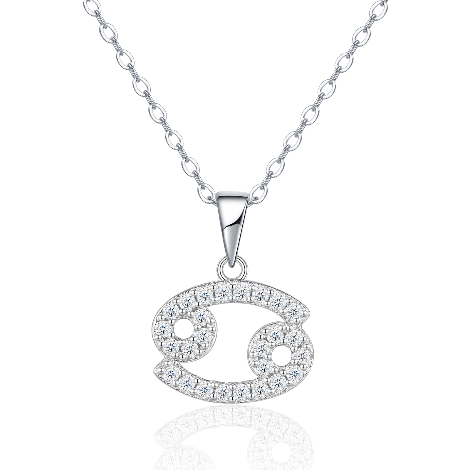 S925 Sterling Silver Cancer Necklace For Women D Color VVS1 Moissanite Zodiac Pendant, 3.8g Platinum Plated Astrology Jewelry With GRA Certificate, Perfect Birthday & Anniversary Gift Box Set For He