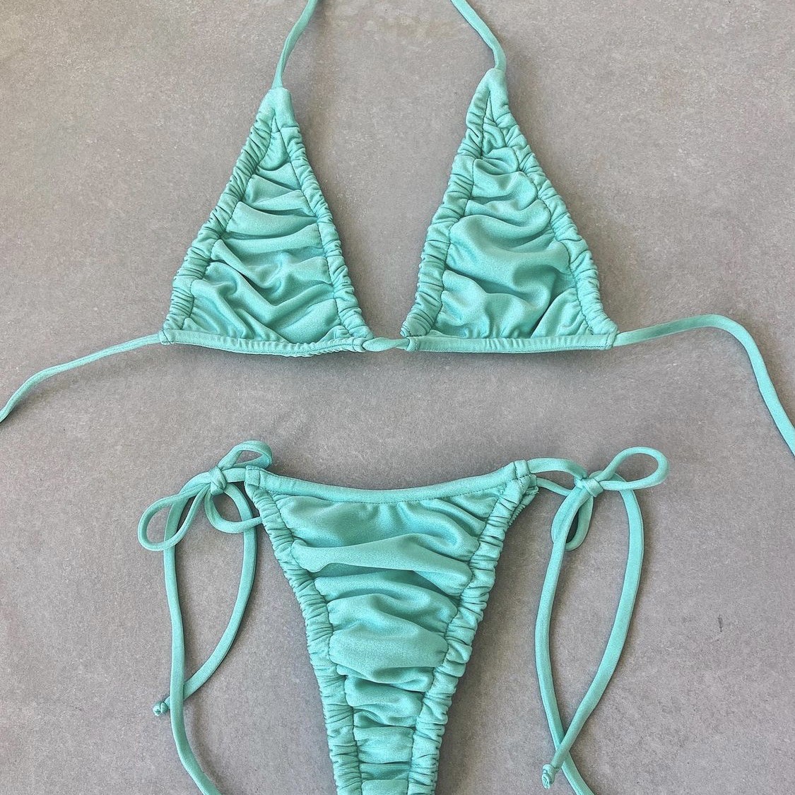 Title 2, New Straps Solid Color Bikini Split Ladies Swim...