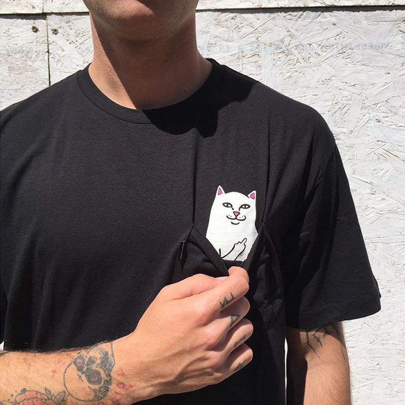 Title 4, Middle Finger Base Cat Pocket Short Sleeve