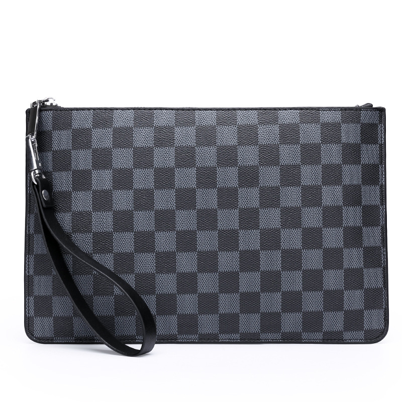 Men's Soft Pu Plaid Business Casual Clutch — foto 7