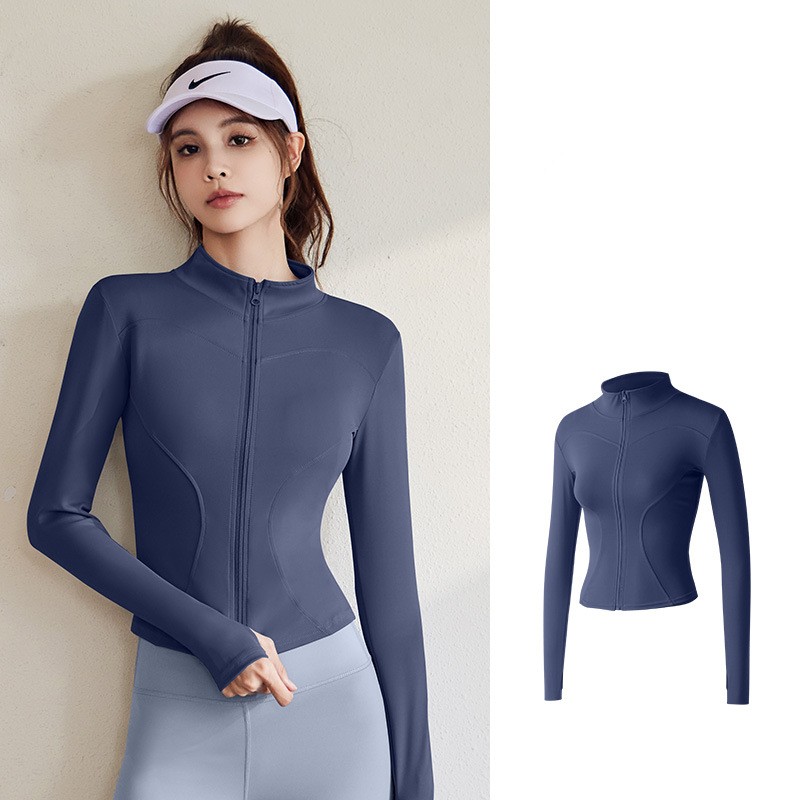 Title 5, Womens Stand Collar Elastic Slim Running Fitne...