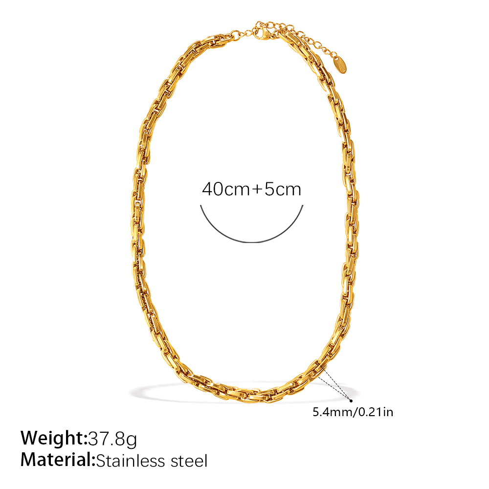 Exaggerated Hip hop Style Chunky Chain Bracelet And Necklace Set, Simple, Unique, And... thumbnail 3