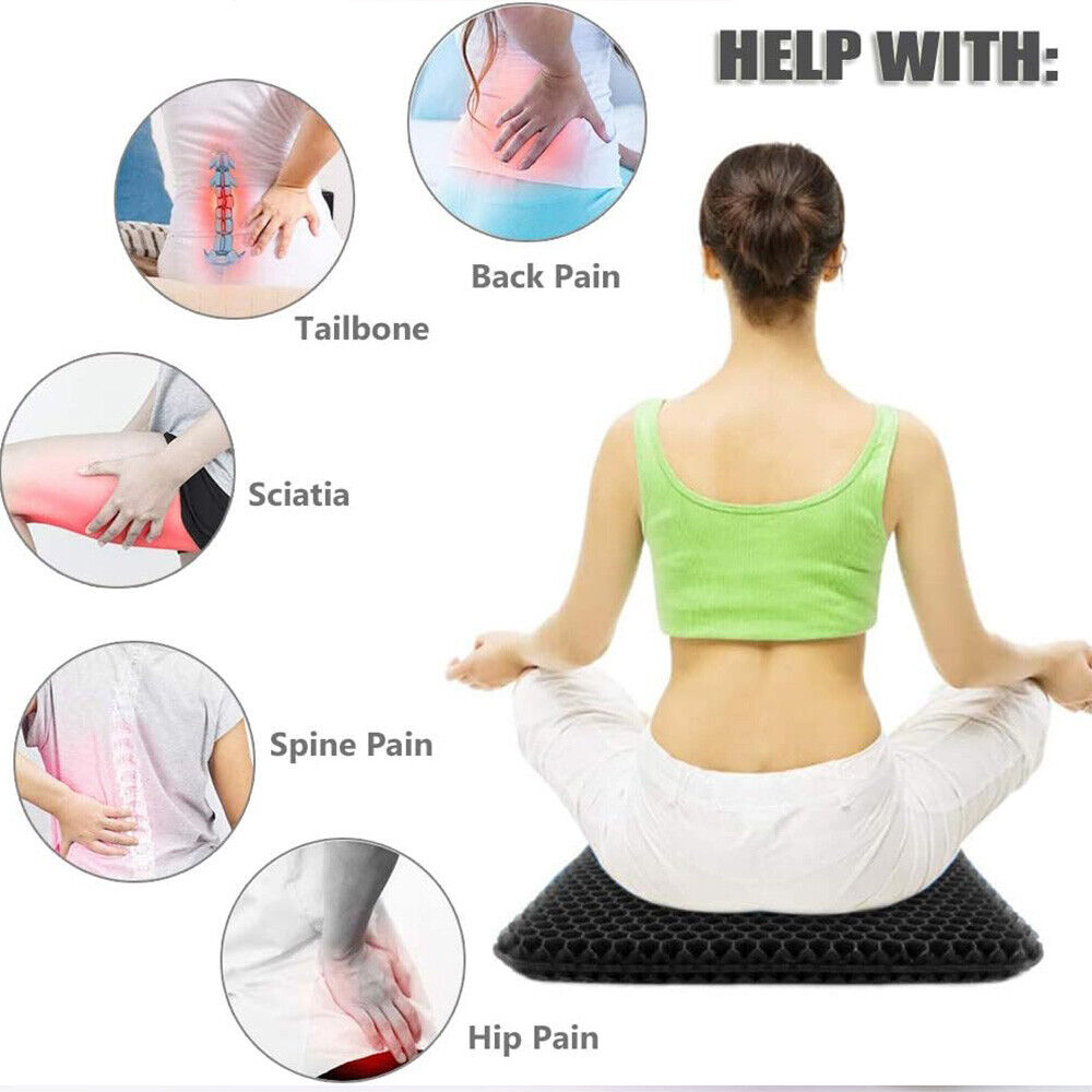 Gel Seat Cushion For Lower Back Pain Pressure Relief Wheelchair Car Office Pad — image 11