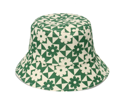Spring And Summer Geometric Lattice Flowers Sun Female Fisherman Hat — foto 18