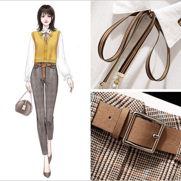 Temperament Hong Kong Style Retro Fashion Two-piece Vest