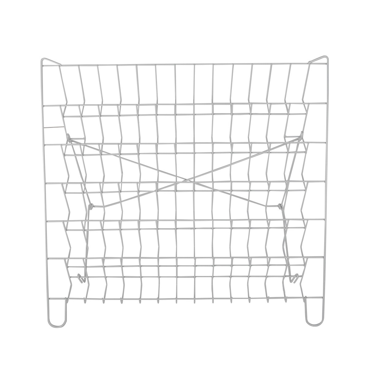 6 Tier Foldable Counter Card Book Rack Display Stand Wire Magazine White — image 4