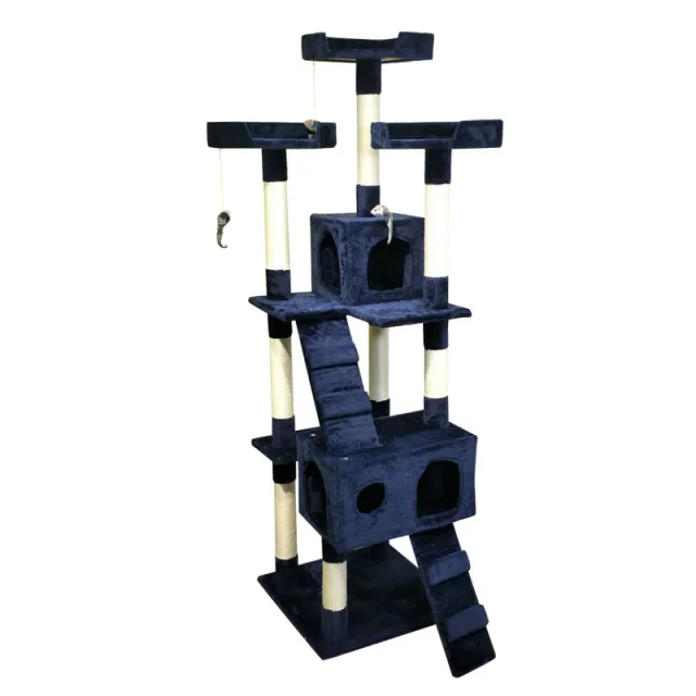 Large Cat Climbing Frame Toy Grab Column Grinding Claw Multi layer Jumping Platform Blue - Shop at LoveMi