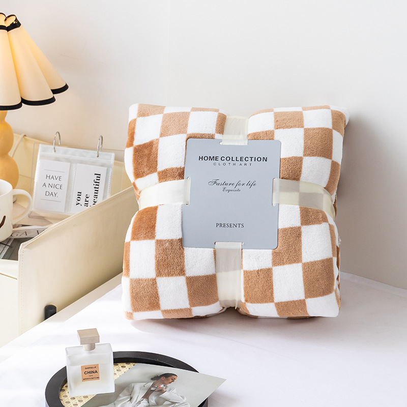 Title 7, Checkerboard Facecloth Printed Blanket. Experie...