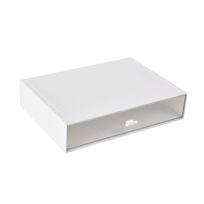 Drawer Type Cosmetic Storage Office Desk Stationery Organizer Box · White-1Drawer