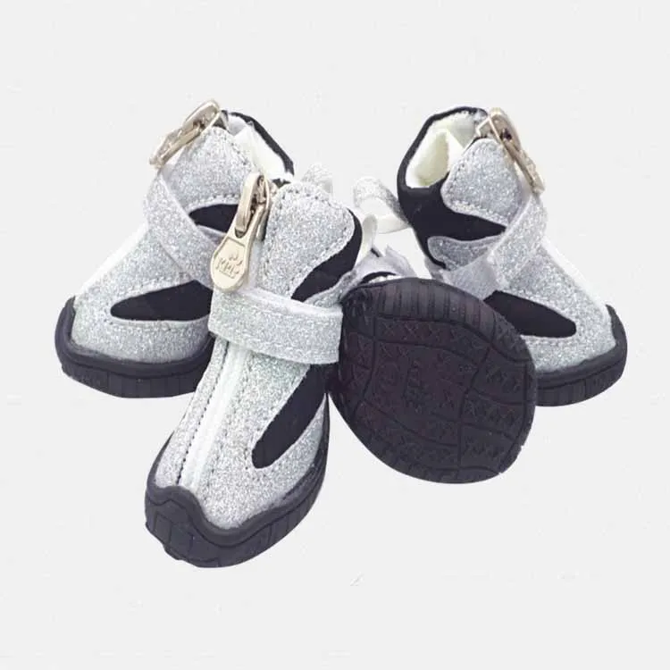 Fashionable And Simple Pet Breathable Cloth Shoes - Black