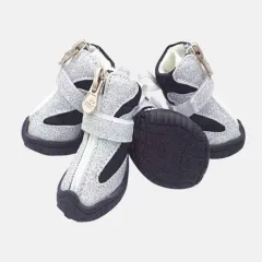 Fashionable And Simple Pet Breathable Cloth Shoes - Black - View 1