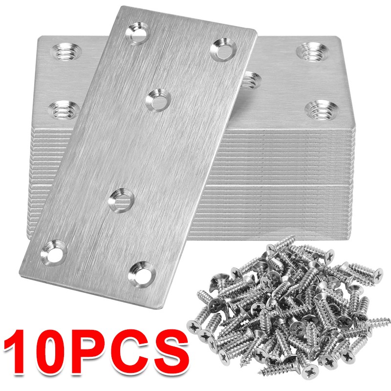 10PCS Flat Joining Metal Plates Brackets For Wood Railway Sleeper 80mm — image 3